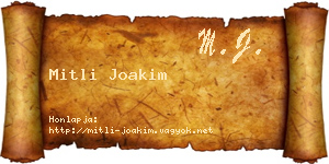 Mitli Joakim névjegykártya